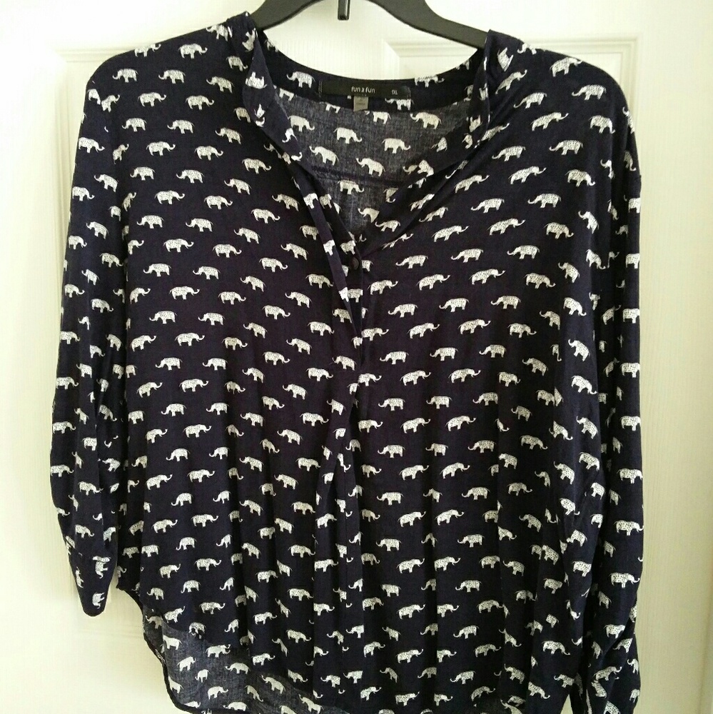 ModCloth Elephant Print Shirt